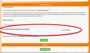 data cessazione prestazione