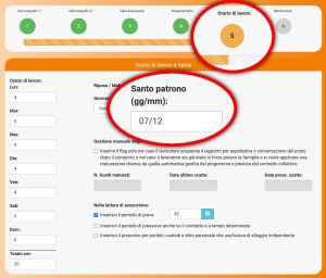 Selezionare data santo patrono nel cedolino